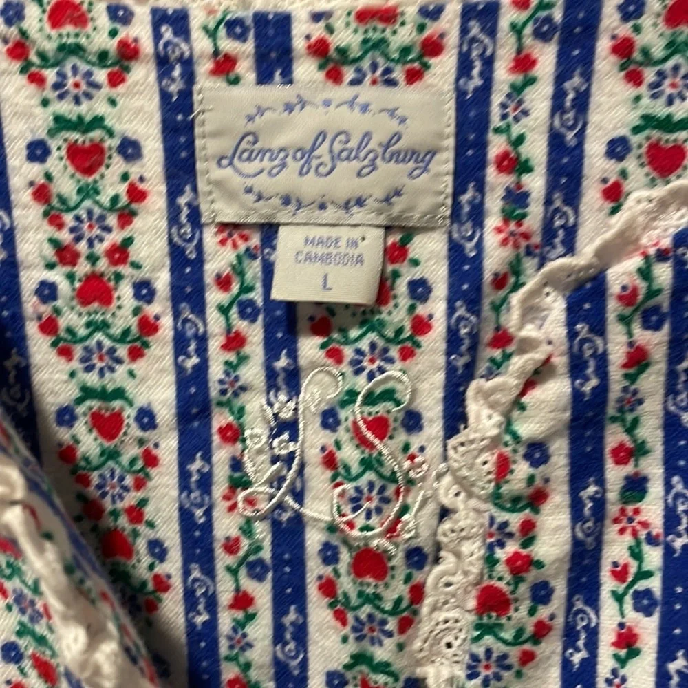 Lanz of Salzburg Flannel Floral Nightgown